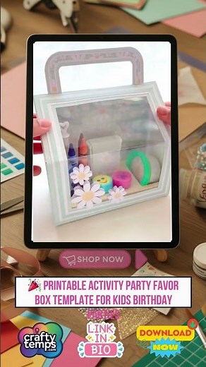 🎉 Printable Activity Party Favor Box Template for Kids Birthday Parties