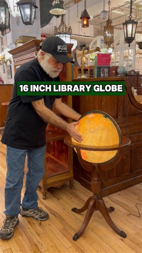 Olde Good Things on Instagram: "Take a look at this mid-20th century Replogle light-up glass library globe available for sale! Send us a direct message or call us at 212-989-8814 to purchase it. Shipping and delivery everywhere. 📍 Olde Good Things, 333 W 52nd St, New York NY 10019 🌐 ogtstore.com 🚛 Shipping available worldwide 📐 40 in. H x 24 in. Diameter #oldegoodthings #antiqueshop #antiquefurniture #antiques #worldglobe"