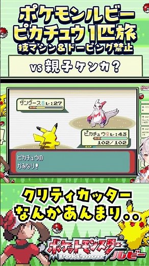 [Pokemon Ruby / Pikachu Solo Journey] A parent-child quarrel begins? A journey with no TMs and no...