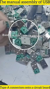 43K views · 149 reactions | The manual assembly of USB Type-A connectors onto a circuit board. These connectors are commonly used for connecting devices like keyboards, mice, and flash drives to computers. | Bangla Electrical project | Facebook
