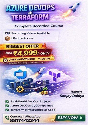 Azure DevOps + Terraform 🔥 Complete CI/CD & IaC Course | Real Projects #recording #videos #buynow