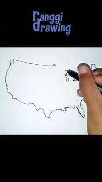 Drawing Map of America (USA)