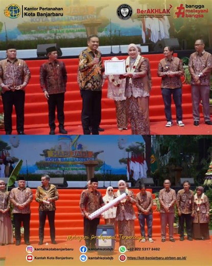 Kepala Kantor Pertanahan Kota Banjarbaru Turut Hadir Merayakan Hari Jadi Kota Banjarbaru Ke - 27