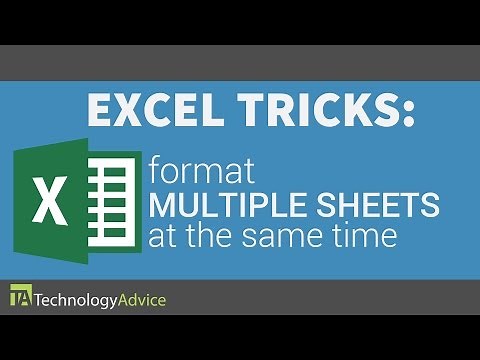 Excel Tricks - Format Multiple Sheets at the Same Time