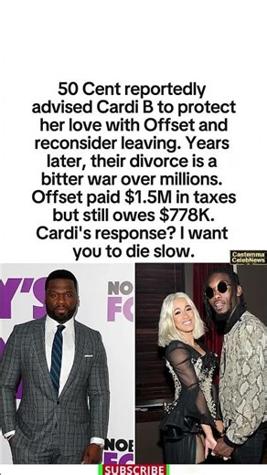 50 s Old Advice to Cardi B #shorts #cardib #50cent #couple #celebritydrama #trending #news #viral