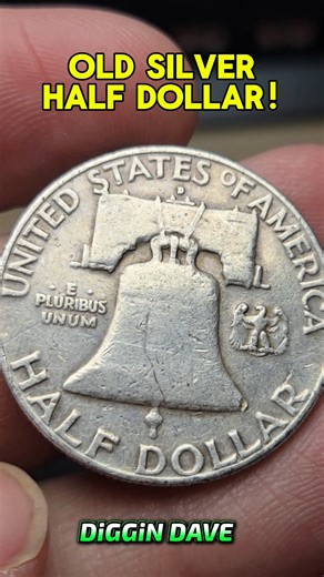 Diggin Dave on Instagram: "OLD SILVER HALF DOLLAR FOUND! #silver #coins #coincollecting #halfdollars"
