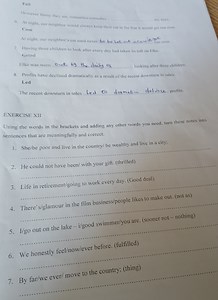 Using the words in the brackets and adding any other words you ... | Filo