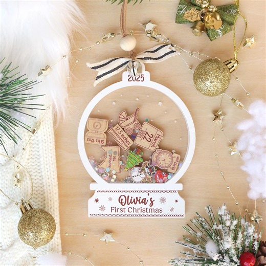 Personalized Baby's First Christmas Ornament 2025: 4D Shake Acrylic Keepsake - Etsy Australia