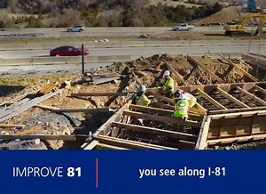 Harrisonburg, Strasburg and Raphine have projects funded by the I-81...