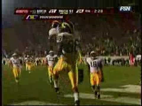 Chad Henne TD Pass to Marrio Manningham to Beat msu