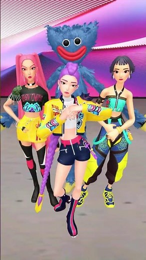 Rumi, Mira, and Zoey cover Huggy's dance #kpopdemonhunters