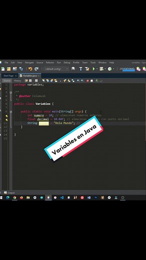 Como declarar variables en Java. #Java #netbeans #jdk19 #programming #programación #parati #variables #tiposdedatos #código #codingtiktok