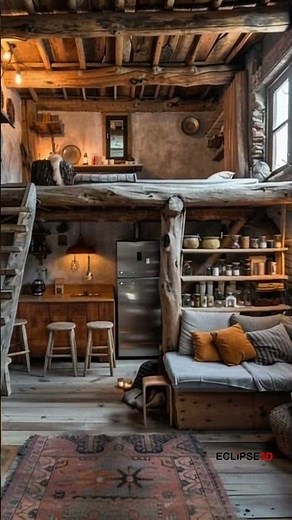 🪵Cozy Cabin Vibes You’ll Want to Live In 🌲🔥 #CozyCabin #RusticHome #TinyHouse
