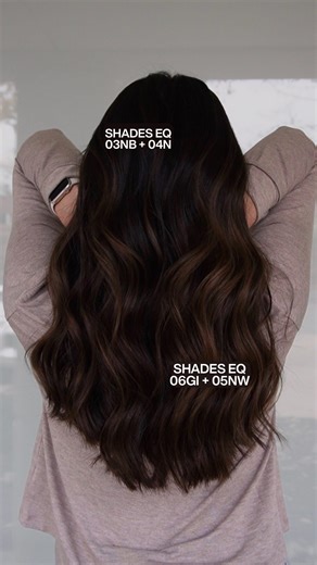 Redken on Instagram: "For effortlessly chic brunettes rich in tone, the secret lies in the dimension. By @taylerdmanes’ 🇺🇸 it’s giving expensive brunette vibes. ✨ Are you loving brunettes as much as us? 🖤 The #RedkenRecipe: 🩷 Zone 1: Shades EQ 03NB + 04N 🩷 Zones 2 + 3: 06GI + 05NW"