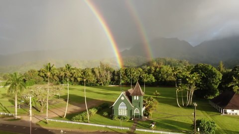 In Rainbows: Serene Drone Journeys Over Natural Wonders