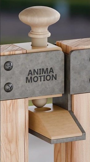 Drop Pin Gate Latch — Satisfying 3D Animation | Wood & Steel Design