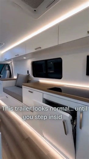 This trailer looks normal… until you step inside. #futuristictrailer #smartcamper #techdesign
