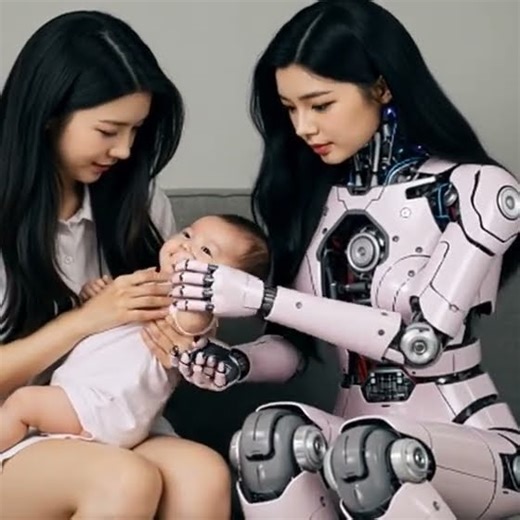 AI Robot Girl Plays with Baby! So Cute! 🍼🤖