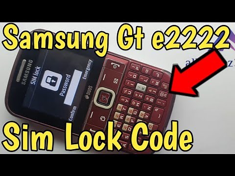 Samsung gt e2222 sim unlock code