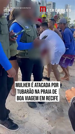 ⚠️🦈 ATAQUE DE TUBARÃO Uma jovem de 19 anos foi atacada por um #tubarão na tarde desta segunda-feira (1º/6), na Praia de Boa Viagem, na zona sul do #Recife. O caso ocorreu menos de 24 horas após um menino de 11 anos sofrer um ataque semelhante na Praia de Piedade, em Jaboatão dos Guararapes, também no Pernambuco. A vítima, identificada como Marcela Vitória de Lima Santos, sofreu ferimentos na perna direita. Vídeo registrado por testemunhas mostra o momento em que ela recebe os primeiros socorros