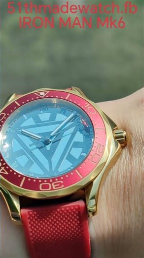 51thmadewatch I AM IRON MAN IRONMAN Mk VI Tony Stark Avengers Arc Reactor Marvel Mechanical Watch