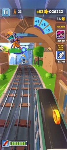 Wait For end 😱 Koral🐰343 SUBWAY SURFERS World tour Paris shorts #shortsfeed #subwaysurfers
