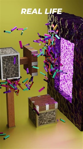 Minecraft Vs Real Life in the Nether🔥#blender #minecraft #3dart #3danimation #satisfying