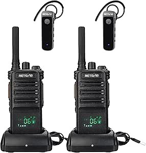 Retevis RB89 Long Range 2 Way Radios,Wireless Walkie Talkie, High Power,700,000 sq.ft/50 Floor,GMRS,Heavy Duty,2600mAh,With Earpiece, VOX,Professional Two Way Radios for School Church Security(2 Pack)
