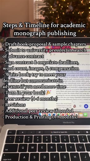 There are some amazing resources for academic book writers, but this is the basic list of timeline and steps to publishing an academic monograph with a university press. The Book Proposal Book by Laura Portwood Stacer is my very best recommendation for people on this joint lf writing journey! #writingabook #professor #academia #bookproposal #monograph