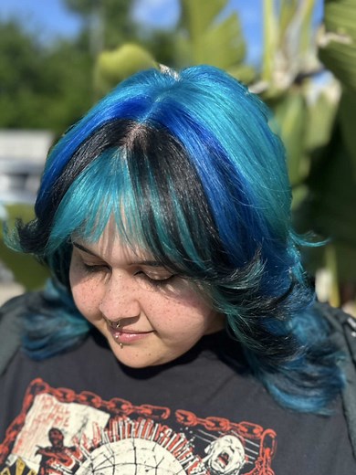 Blue Chunky Highlights Transformation