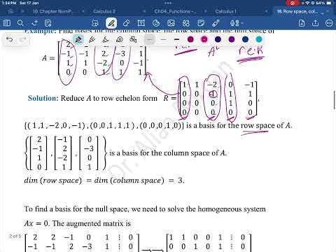 Lecture 9: row space, column space, and null space