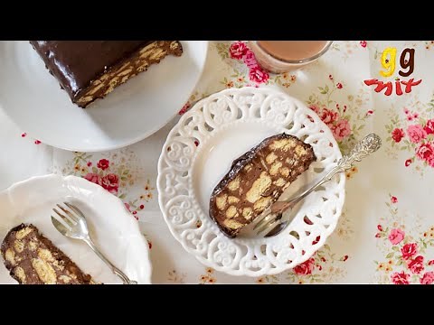 Easy Greek No Bake Cyprus Doukissa Cake With A Condensed Milk Chocolate Ganache | ggmix