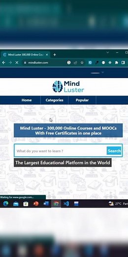 Mind Luster: The Ultimate Hub for 300,000+ Online Courses with Free Certificates #short #youtube