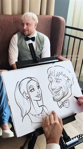 drawing a cute caricature in cartoon style, whole process by Schnellzeichner Xi