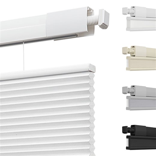 MiLin Top Down Bottom Up Cordless Cellular Shades No Drill Color-Matched No Tools Cellular Blinds for Windows Honeycomb Design Indoor Shades (Light Filtering White, 44 1/4" W X 72" H)