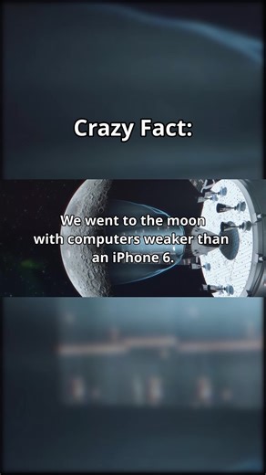 It's crazy that we went to the moon with computers less powerful than an iPhone 6.🌓🚀 #SpaceFacts #MindBlown #Technology #History #foryoupage