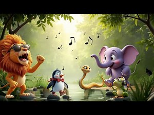 🎶 If you're happy and you're wild — come ROAR, STOMP, and WADDLE with us! 🐾#preschoolsongs