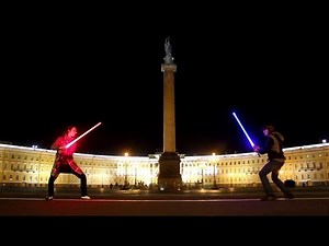 Lightsaber fight in St. Petersburg