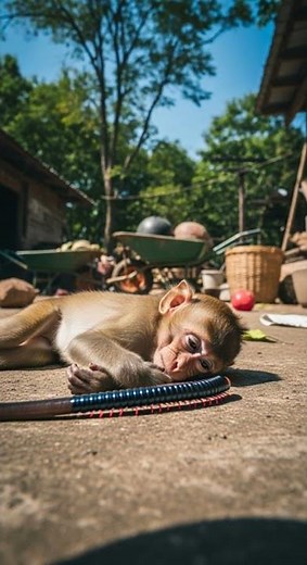 Watch this monkey's shocked reaction when it sees a magic trick #monkey #reaction #viral