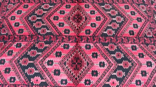 Vintage Afghan Rug 9.2x6.7, Handmade Turkmen Bukhara Wool Rug - Etsy UK