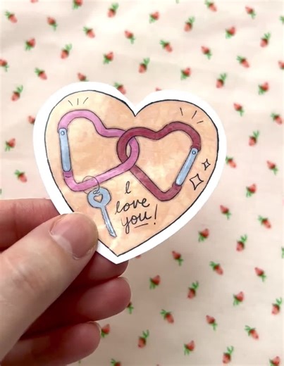 I Love You Sticker Heart Carabiner Lesbian WLW Sapphic Pride Sticker LGBTQ  - Etsy