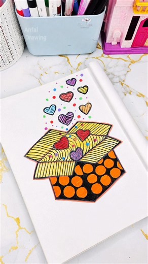 💝 Creative Gift Box Doodle Art | Drawing Ideas #Shorts