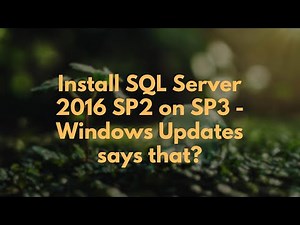 Install SQL Server 2016 SP2 on SP3 - Windows Updates says that?