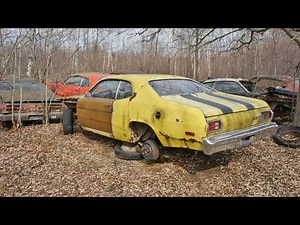 I found a bunch of Mopar Dusters and Darts Rusting away!