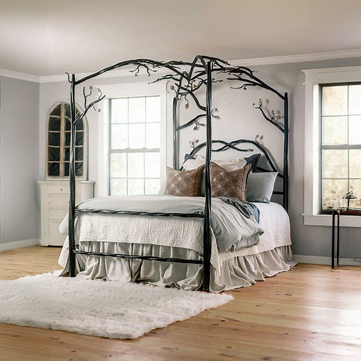 Elm Springs Wrought Iron Canopy Bed | Urban Forge