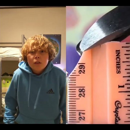 ruler destruction ASMR reaction #shorts