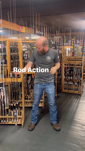 5.2K views · 88 reactions | A fishing rod’s action describes where the rod bends when pressure is applied. It’s influenced by the rod’s length, taper, and material. Actions are typically labeled as slow, moderate, or fast, with further variations like extra-fast and medium-fast. #fishinglife #fishing #fishinwater #fishingtips #fishingaddict #fishingrods #action | Big Bear Sporting Goods | Facebook