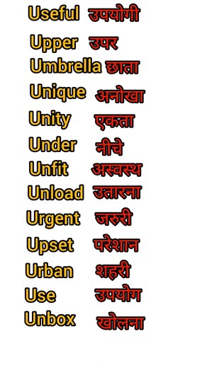 "Unique U word with meaning"/Boost Your English Vocabulary/