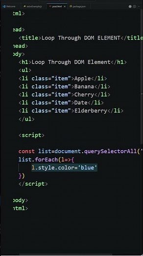 Loop Through DOM #coding #frontendcourse #javaprogramming #computerscience #programming #css