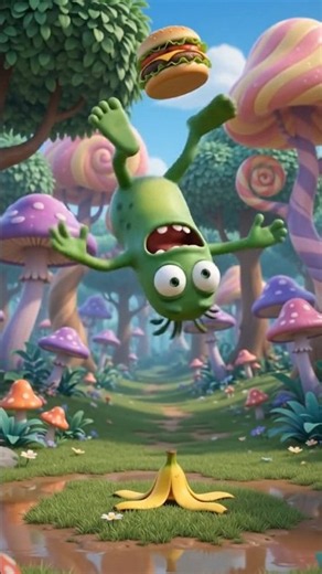 Orange Monster vs Green Monster 😂 Giant Burger Battle!#funnyshorts #viralshorts